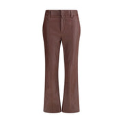 Brunello Cucinelli Bordeaux Leather Pants