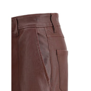 Brunello Cucinelli Bordeaux Leather Pants