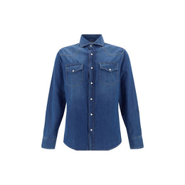 Brunello Cucinelli Blue Denim Shirt