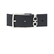 Ferragamo Black Calf Leather Bos Taurus Regular Belt