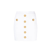 Balmain White Polyester Mini Skirt