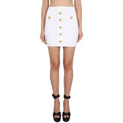 Balmain White Polyester Mini Skirt