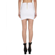 Balmain White Polyester Mini Skirt