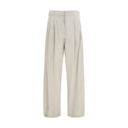 The Row Gray Silk Casual Pants