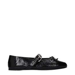 Miu Miu Black Leather Ballet Flats