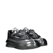 Versace Gray Leather Chunky Sneakers