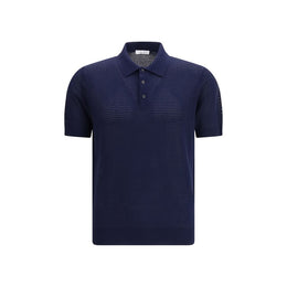 Roberto Collina Blue Cotton Polo Shirt