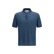Roberto Collina Blue Linen Polo Shirt