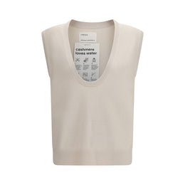 Extreme Cashmere Beige Cashmere Sleeveles Sweater