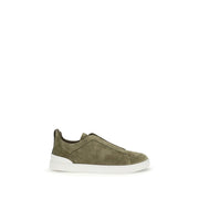 ZEGNA Bicolor Calf Leather Bos Taurus Low Top Sneakers