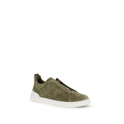 ZEGNA Bicolor Calf Leather Bos Taurus Low Top Sneakers