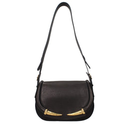 Roberto Cavalli Black Leather Shoulder Bag