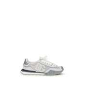 Dolce & Gabbana Gray Calf Leather Bos Taurus Athletic Sneakers