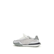 Dolce & Gabbana Gray Calf Leather Bos Taurus Athletic Sneakers