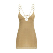 Oséree Gold Polyamide Cocktail Dress