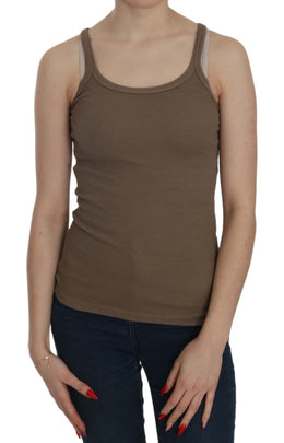 PINK MEMORIES Brown Sleeveless Spaghetti Strap Top
