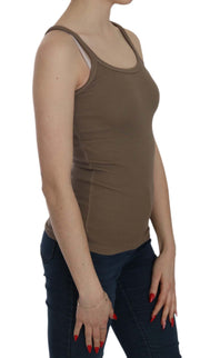 PINK MEMORIES Brown Sleeveless Spaghetti Strap Top