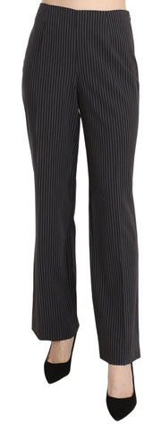 BENCIVENGA Black Striped Cotton Sretch Dress Trousers Pants