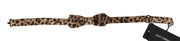 Dolce & Gabbana Brown Leopard Silk Adjustable Neck Papillon Men Bow Tie