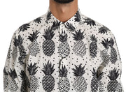 Dolce & Gabbana White Pineapple Cotton Top Shirt
