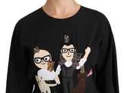 Dolce & Gabbana Black #dgfamily Top T-shirt Silk Blouse