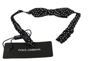 Dolce & Gabbana Black Polka Dots Mens Necktie Papillon 100% Silk Bow Tie
