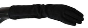 Dolce & Gabbana Black Gray Mid Arm Length Mittens Wool  Gloves
