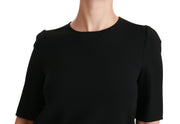 Dolce & Gabbana Black Short Sleeve Casual Top Stretch Blouse
