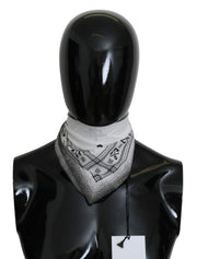 Costume National White Printed Bandana Cotton Scarf