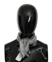 Costume National Gray Silk Shawl Foulard Wrap Scarf