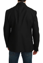 Dolce & Gabbana Black Slim Fit Jacket Coat Wool Blazer