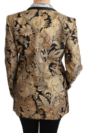 Dolce & Gabbana Black Gold Jacquard Blazer Jacket