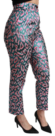 Dolce & Gabbana Multicolor Patterned Cropped High Waist Pants