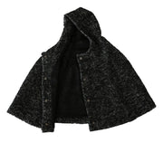 Dolce & Gabbana Gray Tweet Wool Kaftan Jacket Coat Top