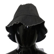 Costume National Black Washed Wide Brim Outdoor Bucket Hat