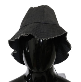 Costume National Black Washed Wide Brim Outdoor Bucket Hat