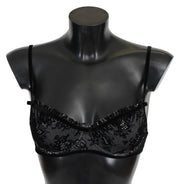 Ermanno Scervino Black Mesh Balconcino Bra Nylon  Underwear