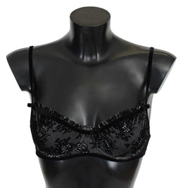 Ermanno Scervino Black Mesh Balconcino Bra Nylon  Underwear