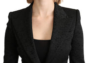 Dolce & Gabbana Black Brocade Single Breasted Blazer Jacket
