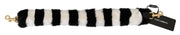 Dolce & Gabbana Black White Lapin Fur Accessory Shoulder Strap