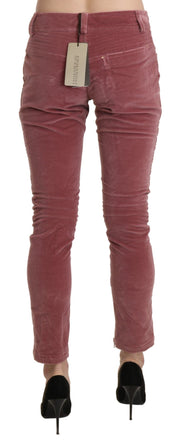Ermanno Scervino Red Mid Waist Skinny Cotton Pants