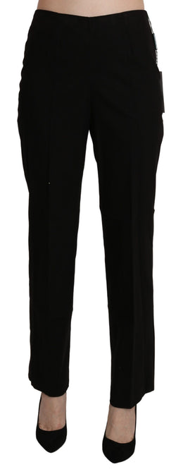 BENCIVENGA Black High Waist Straight Dress Trouser Pant