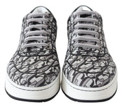 Jimmy Choo Silver Black Glitter Hawaii Sneakers