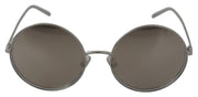 Dolce & Gabbana Silver Plated Round Gray Le nses Women Sunglasses