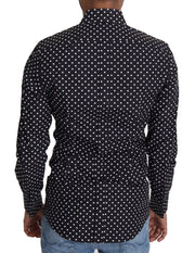 Dolce & Gabbana Black White Polka Dots Casual Shirt