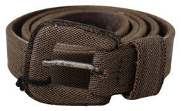 Costume National Brown Leather Logo Buckle Waist Belt