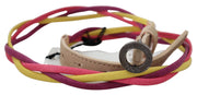 Costume National Multicolor Twisted Leather Circle Buckle Belt