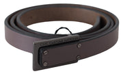 Costume National Brown Leather Tactical Logo Buckle Dark