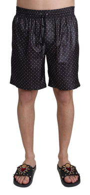 Dolce & Gabbana Black Polka Dot Print Beachwear Swimwear