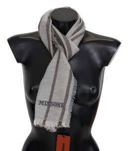 Missoni Multicolor Striped Wool Unisex Neck Wrap Scarf